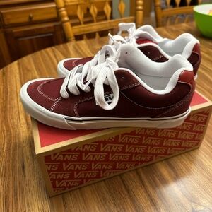 Brand New Vans Maroon and White Low-Top Sneakers